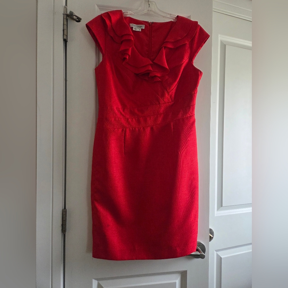 Kay Unger Scarlet Ruffle Mini Dress